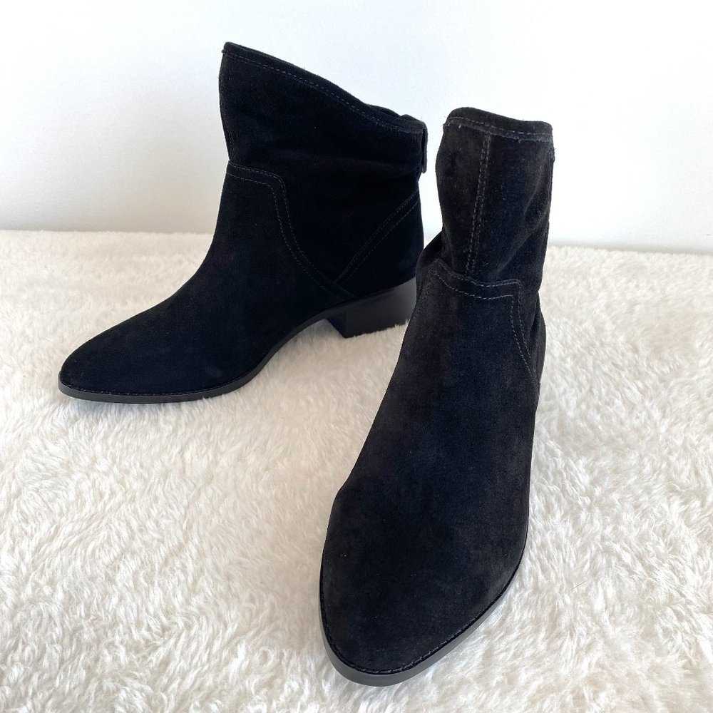 Lucky Brand Lollin Women's Pull-on Ankle Boots, Black Oiled Suede, Size 8.5 M